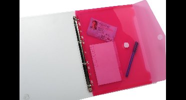 Exacompta 10x Pak van 5 geperforeerde envelop showtassen PP 20/100ste - met klittenband sluiting - A4 - Geassorteerd - 57380E