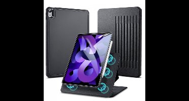 Apple iPad Air 4 10.9 (2020) Hoes - ESR - Sentry Serie - Kunstlederen Bookcase - Zwart - Hoes Geschikt Voor Apple iPad Air 4 10.9 (2020)