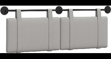 vidaXL - Hangend - hoofdbord - Wolkgrijs - Stof