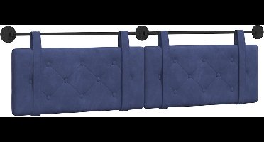 vidaXL - Hangend - hoofdbord - Politieblauw - Fluweel