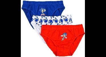 Sonic the Hedgehog Ondergoed - 98-104 cm - Slip - 3 stuks - Voor kinderen - Gotta Go - Rood/wit/blauw