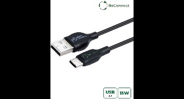 Microconnect ECO-USB3.1CCHAR2B USB-kabel USB 2.0 2 m USB A USB C Zwart