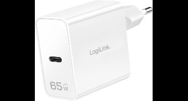 LOGILINK - USB-C GaN-adapter, 65 W, PD+QC 3.0, voor smartphones, tablets en laptops, wit