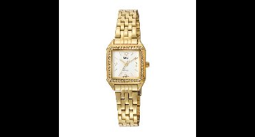 Q&Q-dames horloge-model q27c-002py-vierkant-kristal-goudkleurig-3 atm waterdicht-afmeting 24x24mm
