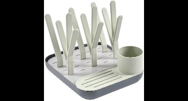 Béaba - Forest Flessenrek - Modulair Droogrek - Voor 6 Flessen + Accessoires - Groen/Grijs - Gerecycled Karton