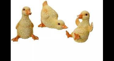 Decoris Decoratie eend polyresin | geel | voorjaarsdecoratie