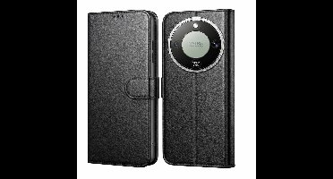 Hoesje Portemonnee geschikt voor Honor Magic 8 Lite Zwarte portemonnee met magnetische klep en kaartopslag