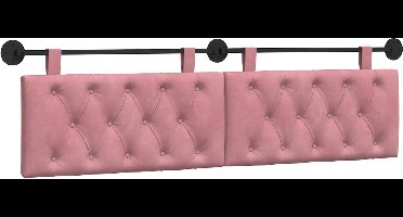 vidaXL - Hangend - hoofdbord - Roze - Fluweel