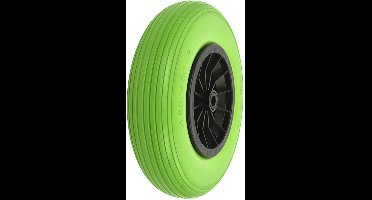 ProPlus Kruiwagenwiel - Lekvrije PU band - Kunststof velg - Ø 396 x 87 mm - Groen/Zwart
