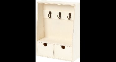 Sleutelkast, H: 28,5 cm, D: 5-8 cm, B: 22 cm, 1 stuk