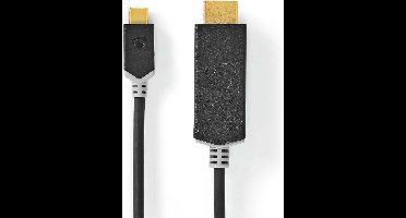 Nedis USB-C Adapter - USB 3.2 Gen 1 - USB-C Male - HDMI Connector - 4K@60Hz - 2.00 m - Rond - Verguld - PVC - Antraciet - Doos