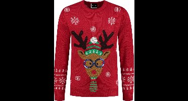 Foute Kersttrui Dames & Heren - Rudolf Met LED - Kerstcadeau Volwassenen - Dames en Heren - Maat S