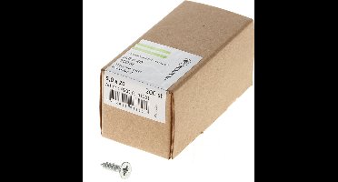 Hoenderdaal Spaanplaatschroef verzinkt platverzonken kop PZ2 voldraad 5.0X20 (per 200 stuks)