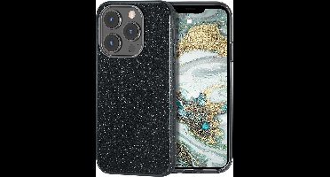 Hoesje Geschikt voor iPhone 13 Hoesje Glitters Siliconen - Glitter Hoesje Geschikt voor iPhone 13 hoesje TPU Case Zwart - Cover