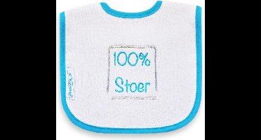 Funnies Babyslabbertje 100% Stoer Wit/Turquoise 36311