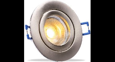 IP44 LED Inbouwspot Mia - badkamer of buiten - Ronde spot - Nikkel mat - Extra Warm Wit - 2700K - 4Watt - Philips