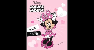 Disney Minnie Mouse Fleeceplaid Star - 100 x 140 cm - Roze