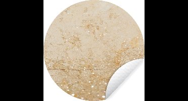 WallCircle - Muurstickers - Behangcirkel - Marmer - Bruin - Oranje - ⌀ 30 cm - Muurcirkel - Zelfklevend - Ronde Behangsticker