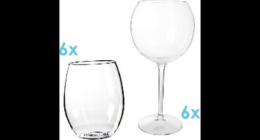 Kunststof cocktailglazenpakket Rose | 12 stuks