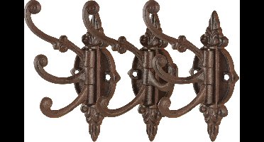 Best for Boots Wandplaat - 5x - met 3 haken - 23 cm - gietijzer - wand kapstok - Gietijzeren kapstokhaken/wandhaken