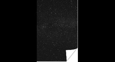 Poster Sterrenhemel - Zwart - Wit - Hemel - 20x30 cm - Kerstversiering - Kerstdecoratie voor binnen - Kerstmis