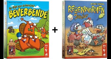 Beverbende kaartspel + Regenwormen junior dobbelspel spel - party game spelletjes gezelschapspellen kinderen - gezelschapspelen familie - cadeautjes meisjes jongens kaartspellen dobbelspellen spel verjaardag cadeau meisje jongen kind 6 7 8 9 10 jaar