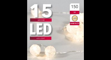 Svenska Living LED lichtsnoer bolletjes warm wit 15 lampjes batterij.