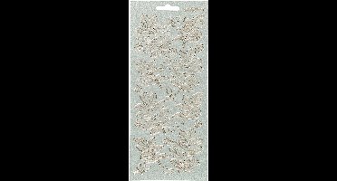 Stickers, bladeren, vel 10x23 cm, goud, 1 vel