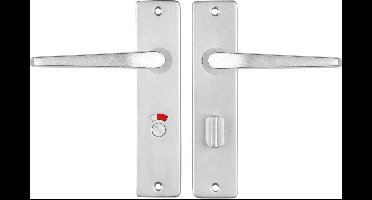 Starx Deurklink Aluminium – Deurbeslag – Deurschild met Toiletsluiting (WC63–8) – Deurklink Duim