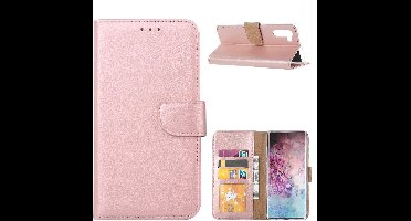 Ntech Hoesje Geschikt Voor Samsung Galaxy Note 10 Portemonnee / Booktype hoesje - Rose Goud
