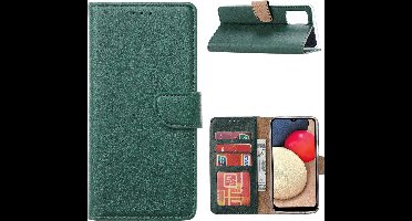 Hoesje Geschikt Voor Samsung Galaxy A02s Hoesje Geschikt Voor Samsung Galaxy A02s bookcase wallet case - Groen