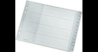 LEITZ plastic register, maanden, A4, Jan.-Dec., PP, wit
