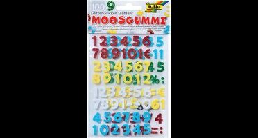 Bladschuimrubber glitterstickers, harten rood/zilver