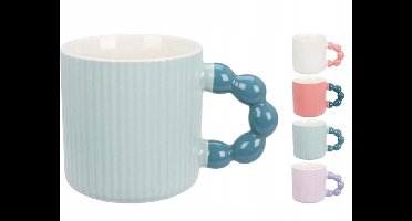 Koopman - Pastel Porseleinen Beker - 340ml - Met Oor - Verschillende Kleuren