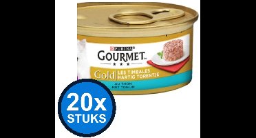 20x Gourmet - Gold Hartig Torentje Tonijn - Kattenvoer Natvoer - 85g