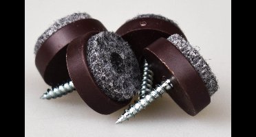 Verlofix Viltglijder Schroef Diam.20mm Kunststof Bruin 16stuks