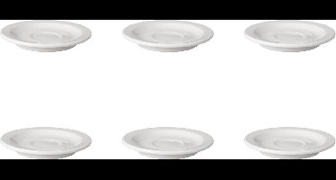 Mammoet - Budgetline - Schotel - Smalle rand - 6 stuks - ø 14 cm - Wit - Porselein - Schoteltjes