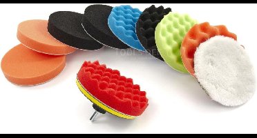 hbm 180 mm 12 delige polijstset met m14 en 6 mm opname