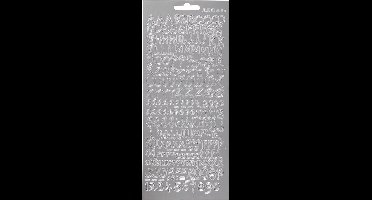 Stickers Zilver Alfabet - Letter Stickers - Zelfklevende Stickers - Hobby Stickers - Scrapbooking Stickers - DIY Kaarten Maken - Feestelijke Alfabet Stickers - 10x23 cm - 1 Vel