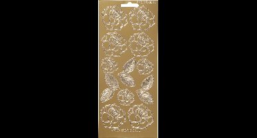 Stickers Goud - Feest Stickers - Gouden Versiering Stickervellen - Zelfklevende DIY Plakstickers - Scrapbooking & Kaarten Decoratie - 10x23 cm