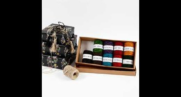 Natuurlijk hennep, dikte 1-2 mm, diverse kleuren, 10x30 m/ 1 doos