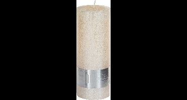 Kaars metallic creme 18x7cm