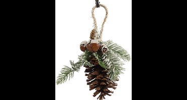 Non-branded Kersthanger Kaspara 10 X 18 Cm Bruin/groen