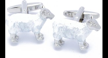 Manchetknopen - Schaap Lam Wit en Zilver