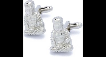 Manchetknopen - Buddha Zen Yoga Zilverkleurig