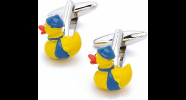 Manchetknopen - Winter Badeendjes met Blauwe Sjaal