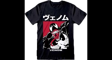 Marvel SpiderMan Heren Tshirt -2XL- Venom Japanese Zwart