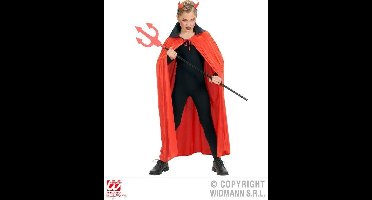 Duivel cape rood met zwart kraag kind