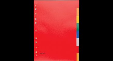 Pergamy tabbladen, ft A4, 11-gaatsperforatie, PP, 8 tabs in geassorteerde kleuren