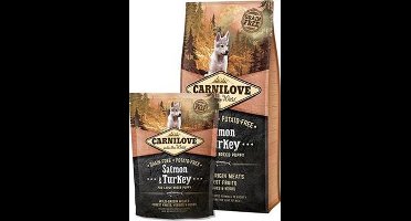CARNILOVE zalm en kalkoen puppy large breed (70% vlees!) 12 kg + 1,5kg gratis!